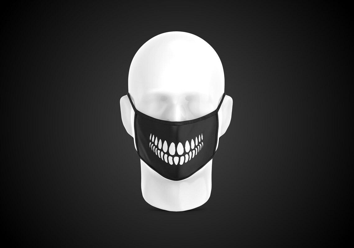 Creepy Face Mask Teeth Face Mask Scary Mouth Face Mask Etsy