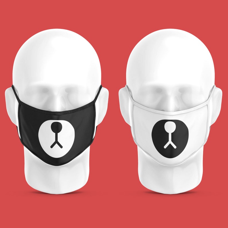 Roblox Face Mask Cute Bear Face Mask Washable Cotton Etsy
