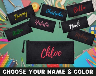 Personalized Zipper Pouch Pencil Case - Pencil Box with Name - Face Mask Storage Bag Makeup Bag - Organize Pouch - Craft School Supplies