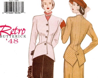 1950’s Butterick One-Yard Line Jacket and Skirt Pattern - Bust 36