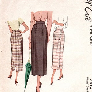 1940's Mccall 7810 One Piece Skirt Pattern Waist 26 - Etsy