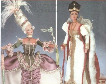 Simplicity 7025 Marie Antoinette and Josephine French Gowns Pattern fits Barbie, Fashion Dolls