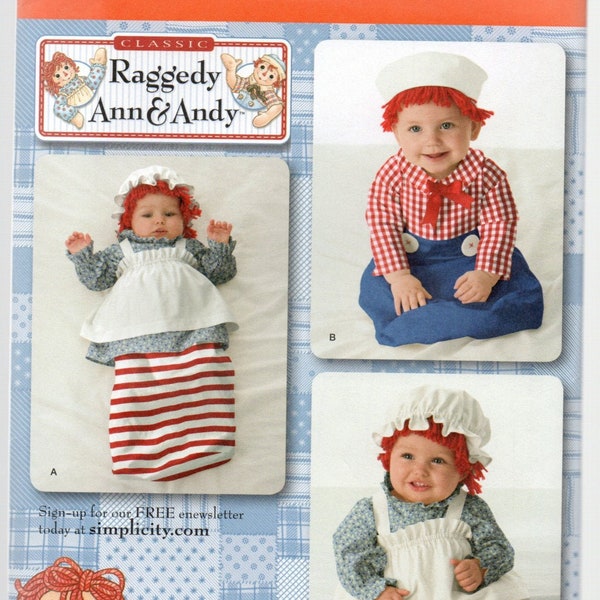 Simplicity 2487 Raggedy Ann and Andy Baby Infant Costumes Pattern