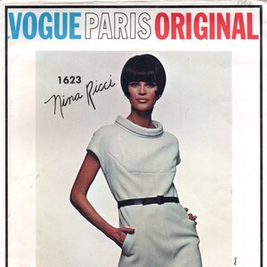 1960's Nina Ricci Vogue 1623 Paris Original Seam Interest Straight ...