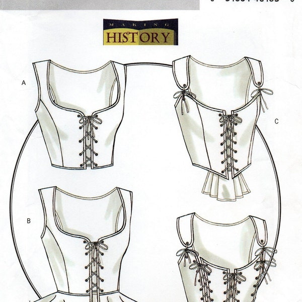 Butterick 4669 Renaissance Laced Corsets Making History Pattern Choose Size