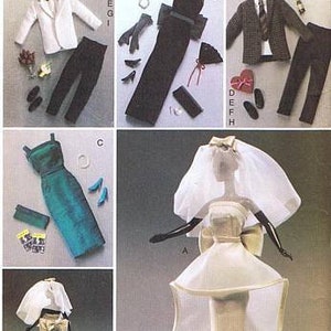 Vogue 7814 Special Occasion, Bridal, Wedding Clothes Pattern for Barbie, Ken, Fashion Dolls