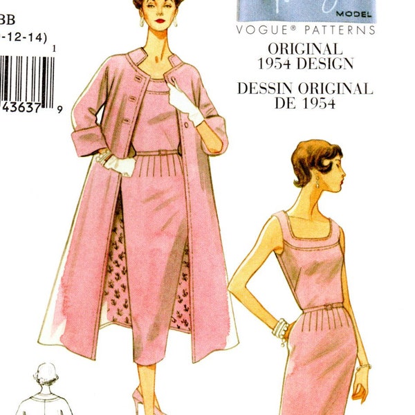 Vogue 8687 Vintage Model 1950's Dress and Coat Pattern Choose Size