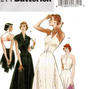 Butterick 5214 Retro &#39;47 Halter Dress and Jacket Pattern Choose Size