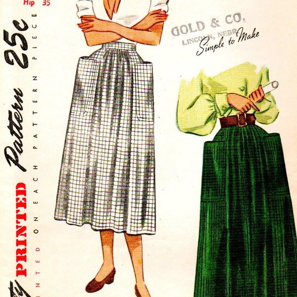 1948 Patch Pocket Dirndl Skirt Simplicity 2305 Pattern