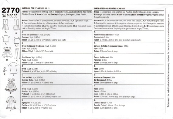 19 Inch Simplicity 2770 Shirley Temple Outfits Pattern Reissue - Etsy 