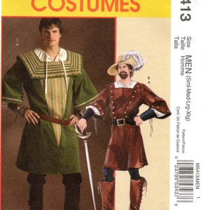 McCall's 5413 Mens Renaissance Shirt, Tunic Costume Pattern Includes  Sizes Sml, Med and Lrg