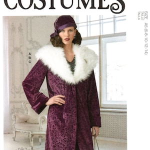 Roaring 20&#39;s Coat and Cloche Hat Costume Pattern McCall&#39;s 8190 Choose Size