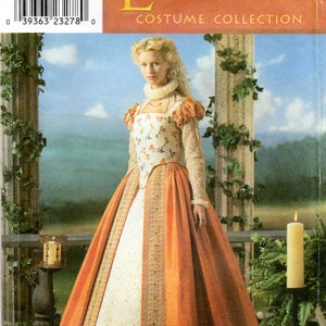 Simplicity 8881 Elizabethan Gown, Neck Ruff, Bum Roll, Farthingale Costume Pattern Misses Size 6 -12