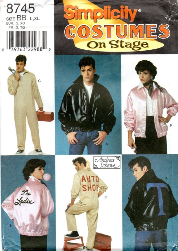 Simplicity 8745 Grease 50's Costumes Jackets Auto Work - Etsy