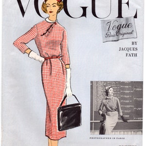 Fath 1950&#39;s Vogue 1377 Paris Original Dress Pattern Bust 34