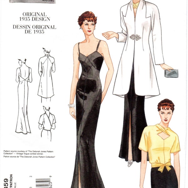 Vogue 2859 Vintage Model Design Reissue Dress, Blouse, Jacket Pattern Choose Size