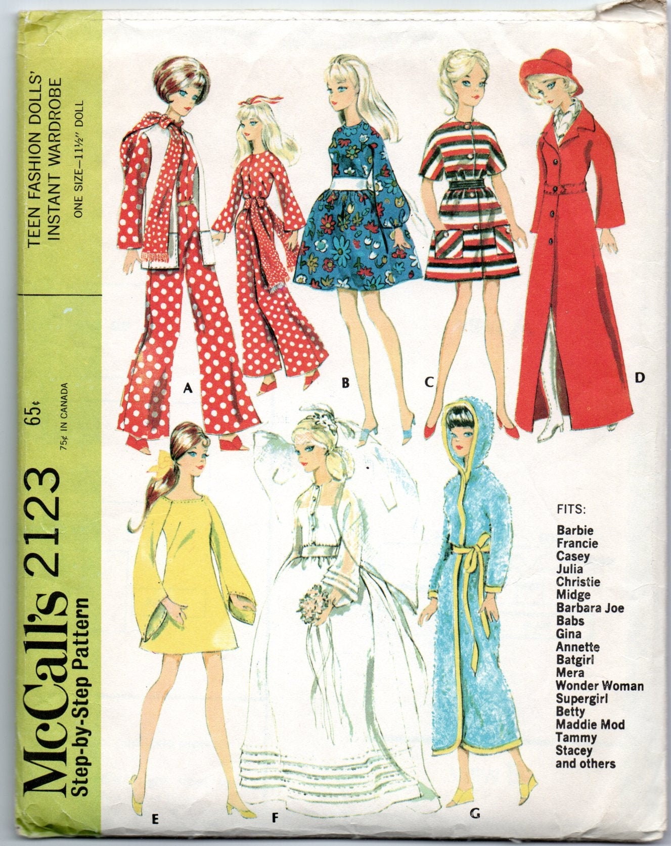 Vintage Original 1960 s Mccall s 2123 Mod Fashion Barbie Clothes Pattern Etsy