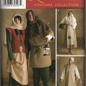 Simplicity 3806 Peasant Renaissance Couples, His and Her, Costume Pattern XS-XL