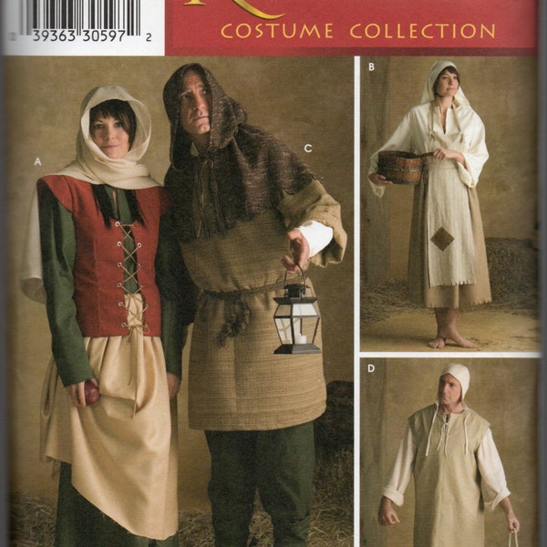 Simplicity 3806 Peasant Renaissance Couples, His and Her, Costume Pattern XS-XL