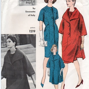 Simonetta Vogue 1219 Dress and Coat 1960's Pattern Bust 34