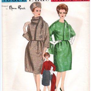 Nina Ricc Vogue 1046 Paris Suit and Scarf Pattern Bust 36
