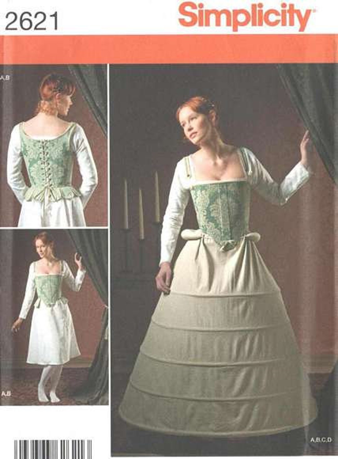 Simplicity 2621 Misses' 16th Century Farthingale, Bum Roll, Corset ...