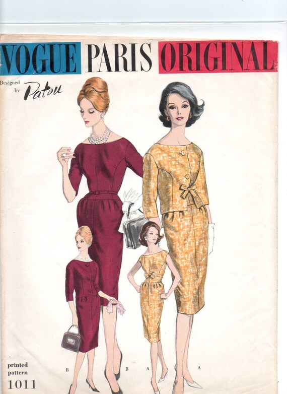 Patou Vintage 60's Vogue Paris Dress and Jacket Pattern 1011
