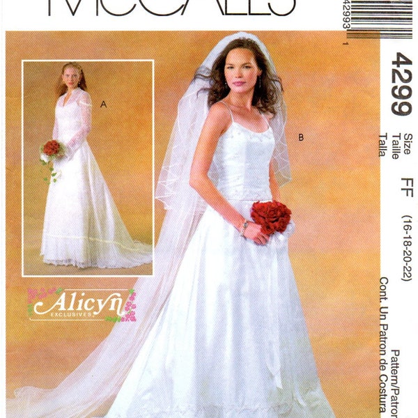 McCall's 4299 Alicyn Bridal Gown with Train and Lace Jacket Pattern Choose Size