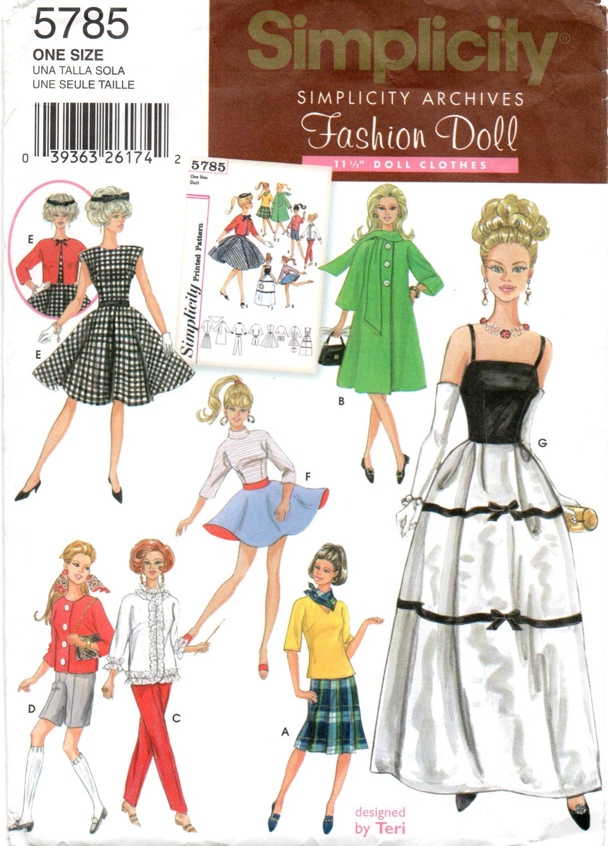 Buy Simplicity Archives 5785 Fashion Doll Barbie Wardrobe Clothes