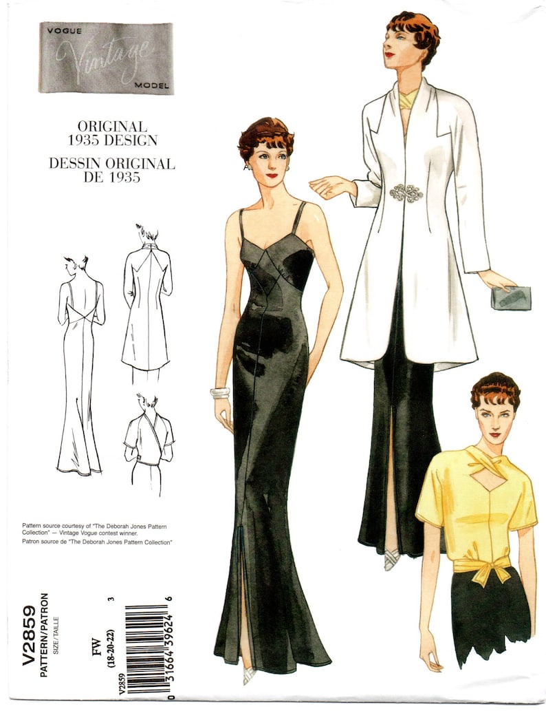 Vogue 2859 Vintage Model Design Reissue Dress Blouse Jacket - Etsy