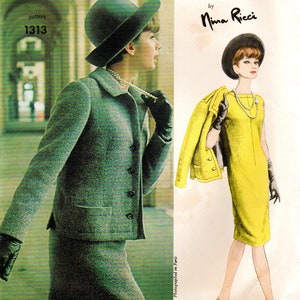 Nina Ricci Vogue 1515 Paris Original Dress and Jacket Pattern Bust 34