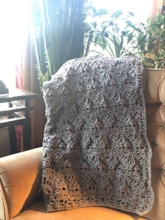 Crochet SKULL Lost Souls BLANKET Gray Approx. 41 in W x 71 Etsy