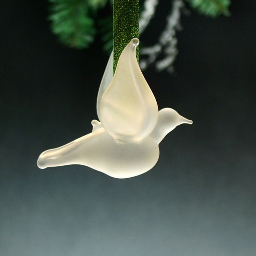 Dove Stained Glass Dove Christmas Ornament Glass Ornament - Etsy