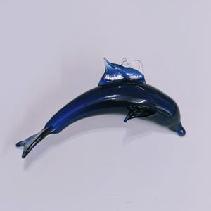 1 Blown Glass Dolphin Ornament image 2
