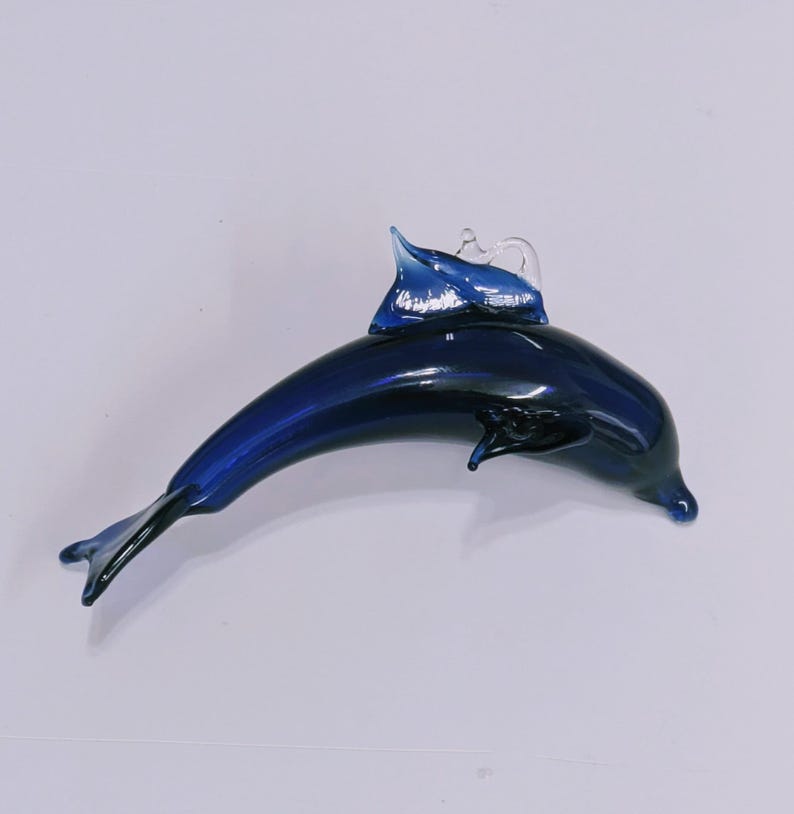 1 Blown Glass Dolphin Ornament image 2