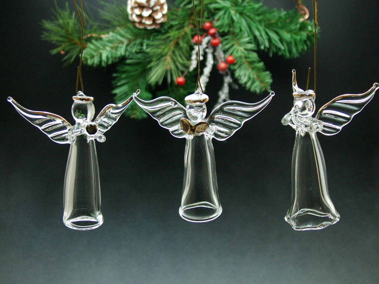 Hand Blown Glass Angel Ornament Etsy