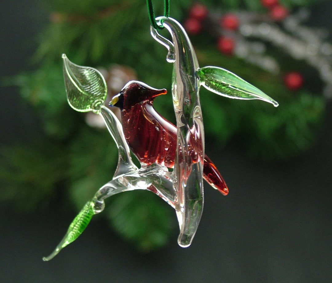 Blown Glass Bird Ornament Etsy