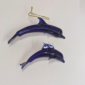 1 Blown Glass Dolphin Ornament image 3