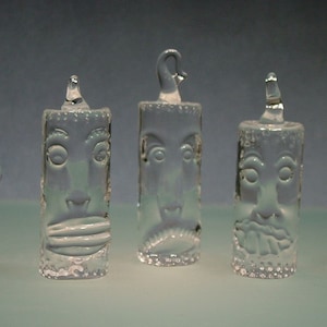 Hand Blown and Sculpted Tiki Ornament