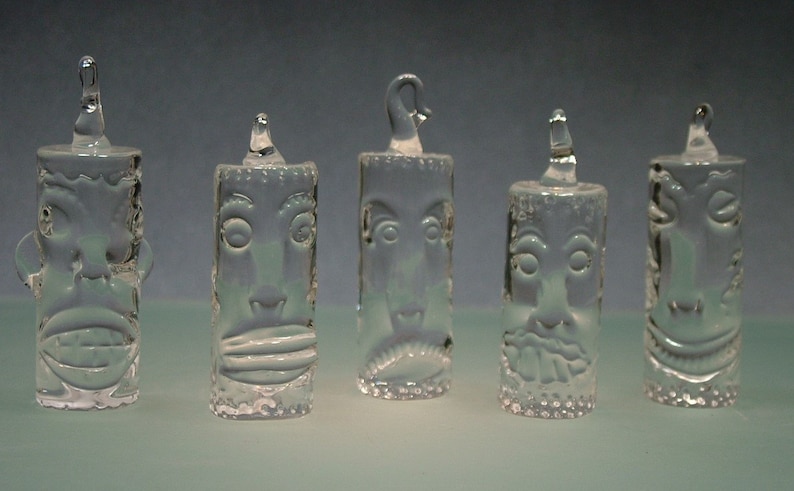 Hand Blown and Sculpted Tiki Ornament image 1