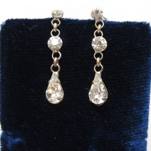 50&#39;s Rhinestone Drop Dangle Earrings
