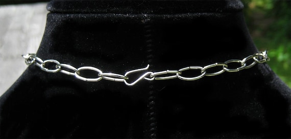 Vintage Silvertone Brutalist Choker Necklace - image 3