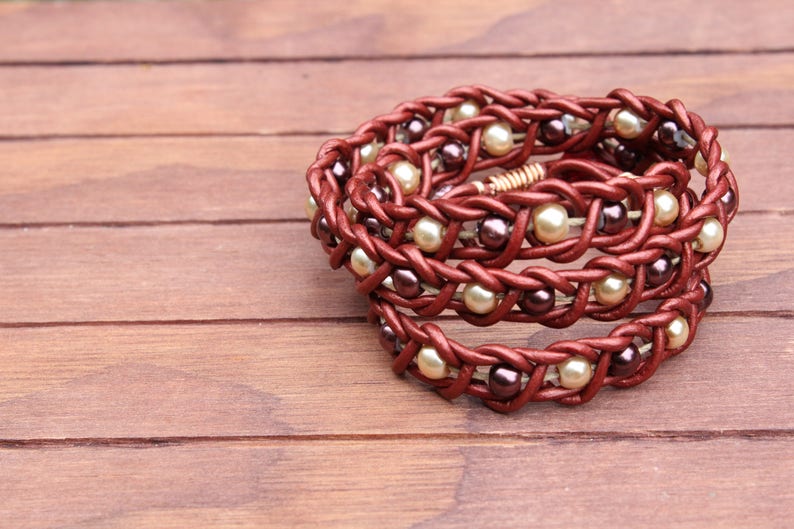 Leather Cord Bead Bracelet TUTORIAL Gunadesign Etsy