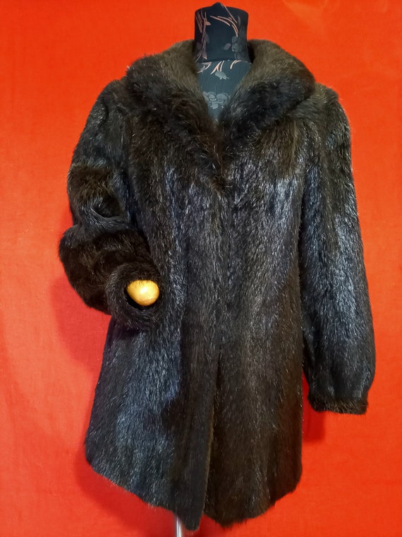 Real  fur coat jacket beaver - image 1