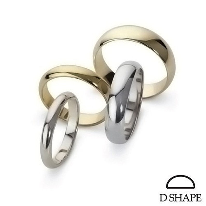 1.4g D Shape | PLAIN Ladies Handmade Slim /& Simple Wedding Ring 2mm 9ct Yellow Gold Band Domed