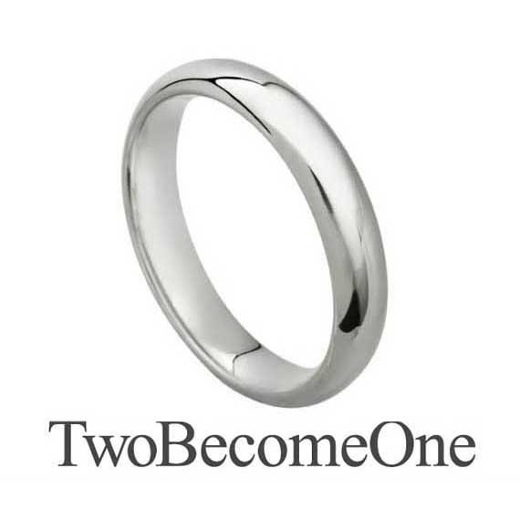 Palladium Wedding Ring Heavy Weight Flat Court Shaped Solid Hallmarked Band