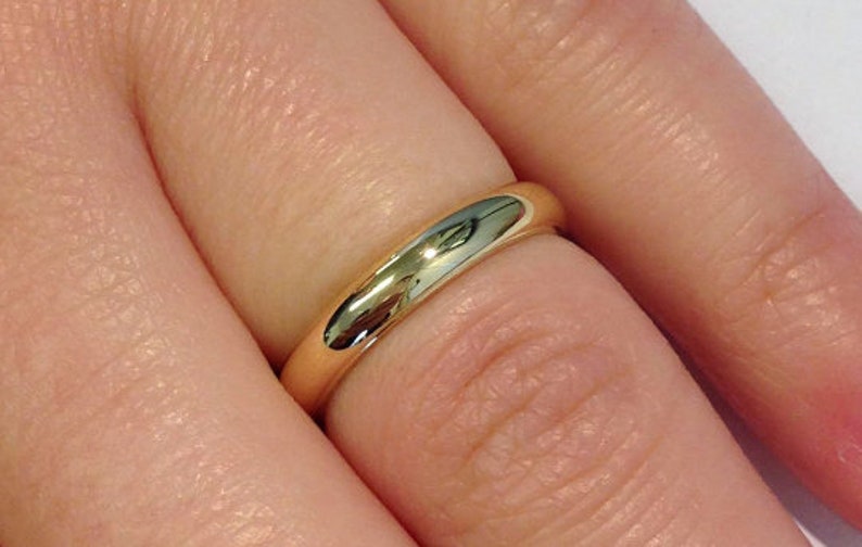 1.4g D Shape | PLAIN Ladies Handmade Slim /& Simple Wedding Ring 2mm 9ct Yellow Gold Band Domed