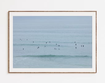 Beacon's Beach Surf Print, Southern California Ocean Photography, Minimalist Coastal Wall Art, Surfer Ocean Print, Framed Beach Photography