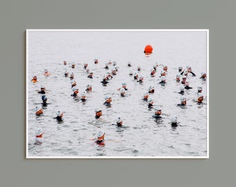 Swim Race Photo: San Diego Triathlon Art Print - Mission Bay