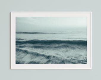 Framed Coastal Wave Wall Art, Abstract Ocean Photography Print, California Beach Photography, Minimalist Ocean Decor, Framed Fine Art Print